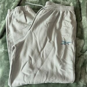 Reebok Light Gray Track Joggers with Subtle Logo